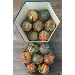 Twelve Glorious Angels Christmas Ornaments 14 Decoupage Balls w/ Original Box